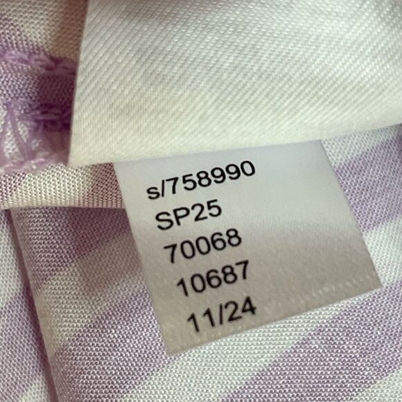 Loft Striped Mini Pocket Shirtdress Purple Size Medium - Picture 11 of 12